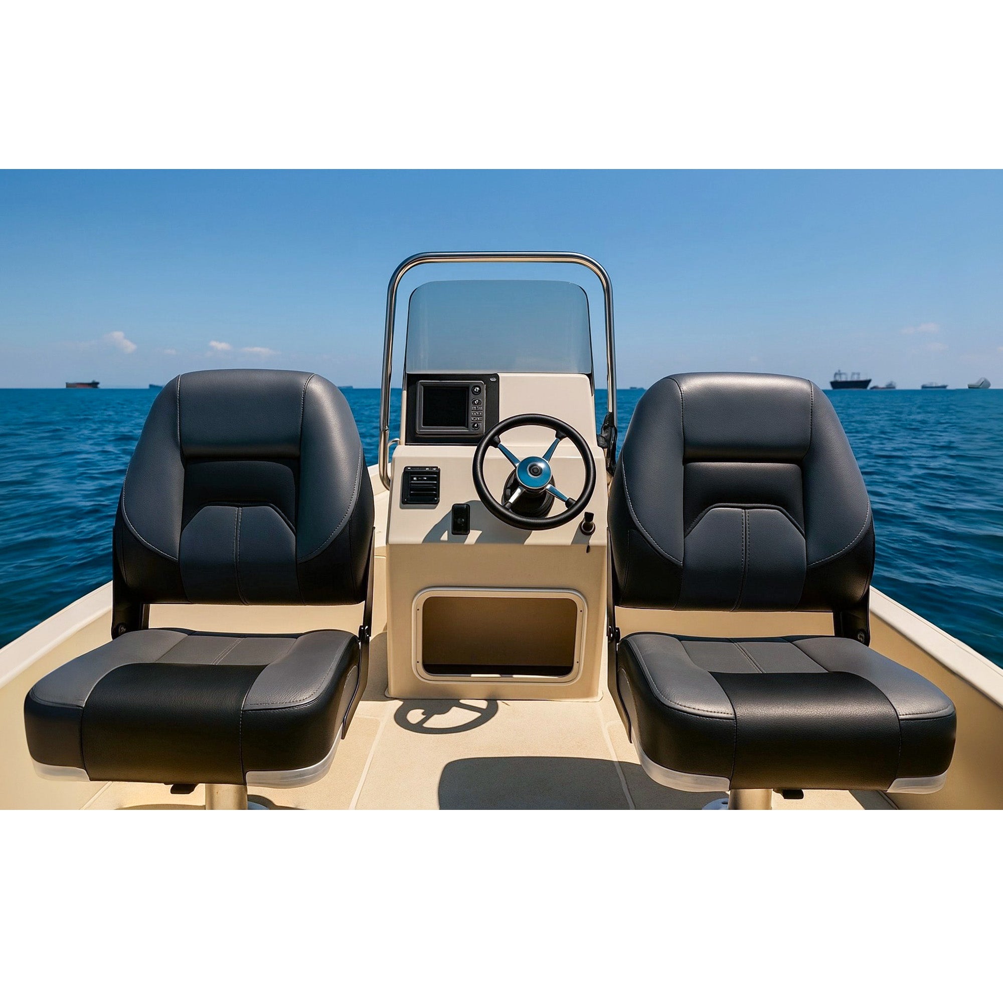 NORTHCAPTAIN Deluxe Low Back Folding Boat Seat,Stainless Steel Screws Included